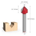 Fresa Ranura V Vástago 1/4 X 1/2 X 1/2 1un - Imagen 2