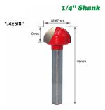 Fresa Madera Media Caña Vástago 1/4 X 5/8 1pcs - Imagen 2