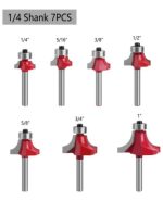 Fresa Madera Cuarto Rodon 7un Dif Medidas Bástago 1/4mm - Imagen 2