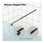 Barra Soporte Negra Para Mampara Vidrio Baño Ducha 80-100mm - Imagen 5