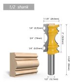 Fresa Madera Moldura Zócalo Marcos Vástago  1/2  X 50.8mm - Imagen 2