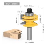Fresa Madera Marco Puerta Para Vidrio Vástago  1/2  Estante - Imagen 2