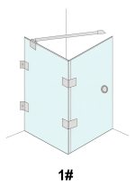 Barra Soporte En Angulo De Vidrio De Ducha Negra 100-120cm - Imagen 3