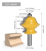 Fresa Madera Moldura Zócalo Marcos Vástago  1/2  Travertino - Imagen 2