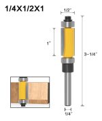 Fresa Madera Copiadora Toma 1/4 Doble Rodamientos 2.5cm 1un - Imagen 2