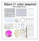 Kit Molde Silicona Resina Uv Inicio Collar Llavero Aros 82pc - Imagen 2