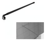 Barra De Soporte De Vidrio De Ducha Negro 80-100cm