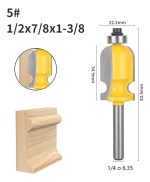 Fresa Madera Moldura Doble Zócalo Marcos Vástago 1/4 X 35mm - Imagen 2
