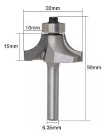 Fresa Madera Cuarto Rodon 1/4 X 10mm - Imagen 2