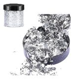 Escamas En Hoja Silver Papel Resina Epóxica Flake Uñas