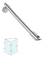 Barra Soporte Plateada En Angulo De Vidrio Ducha 100-120cm