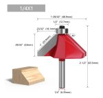 Fresa Madera Copiadora Angulo 45° Toma 1/4x1° Con Chaflán - Imagen 2
