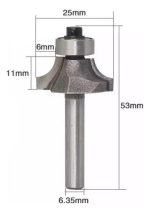 Fresa Madera Cuarto Rodon 1/4 X 6mm - Imagen 3