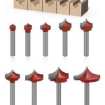 Fresa Madera Doble Perfilado Curvo Vástago 6mm 9pcs