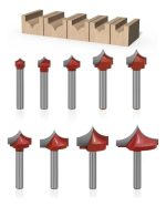 Fresa Madera Doble Perfilado Curvo Vástago 6mm 9pcs