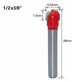 Fresa Madera Media Caña Vástago 1/2 X 3/8 1pcs - Imagen 2