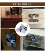 Bisagra Invisible Oculta Para Puerta 45mm Cromo Satín 2 Pcs - Imagen 3