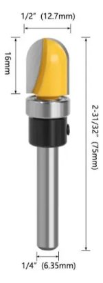 Fresa Madera Vaciado Fondo Canal Toma 1/4 X 1/2 X 16mm 1un - Imagen 2