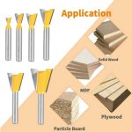 Fresa Madera Cola De Milano Vástago  1/4 , 5 Un. Dif. Medidas - Imagen 3