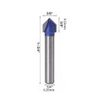 Fresa Ranura V Vástago 1/4 X 3/8 - Imagen 2