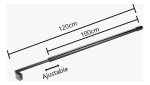 Barra De Soporte De Vidrio De Ducha Negra 100-120cm - Imagen 2