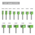 Fresa Madera Rectificadora Vástago  1/4  X Set 13 Pcs. - Imagen 3