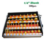 Set Fresas Madera Toma 1/4 O 6.35mm Con Maleta 100pcs - Imagen 2