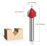 Fresa Ranura V 4un Vástago 1/4 6pcs 3/8 A 1 Pulgada - Imagen 3