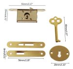 Cerradura Mueble Antigua Cajon Escritorio Plana - Imagen 4