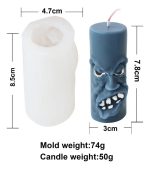 Molde Silicona Velas Y Jabón Rostro Enojado Grande - Imagen 2