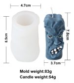 Molde Silicona Velas Y Jabón Rostro Enojado Con Pelo - Imagen 2