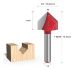 Fresa Ranura V Vástago 1/4 X 3/4 X 18mm 1un - Imagen 2