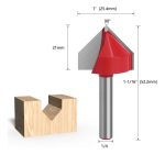 Fresa Ranura V 4un Vástago 1/4 6pcs 3/8 A 1 Pulgada - Imagen 7