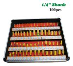 Set Fresas Madera Toma 1/4 O 6.35mm Con Maleta 100pcs - Imagen 3