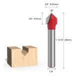 Fresa Ranura V 4un Vástago 1/4 6pcs 3/8 A 1 Pulgada - Imagen 2