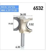 Fresa Madera Moldura Marcos 1/4*r9.5 Toma 1/4 Carburo Tungte - Imagen 3