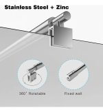 Barra De Soporte De Vidrio De Ducha Plateada 100-120cm - Imagen 8