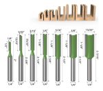 Set 7 Fresas Rectas Madera Vastago 1/4 - Imagen 2