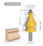 Fresa Madera Moldura Zócalo Marcos Vástago  1/2 - Imagen 3