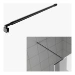 Barra De Soporte De Vidrio De Ducha Negra 100-120cm