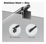 Barra Soporte Negra Para Mampara Vidrio Baño Ducha 80-100mm - Imagen 4