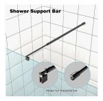 Barra De Soporte De Vidrio De Ducha Negro 80-100cm - Imagen 4