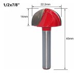 Fresa Madera Media Caña Vástago 1/2 X 7/8 1pcs - Imagen 2