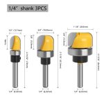 Fresa Madera Vaciado Fondo Canal Toma 1/4 3pcs Copiadora - Imagen 2