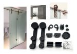 Corredera Puerta Shower Vidrio 8 A 12m Kit 1 Puerta Negro - Imagen 2