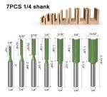 Fresa Madera Recta Vástago 1/4 7unidades Dif Medidas - Imagen 2