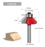 Fresa Madera Copiadora Angulo 45° Toma 1/4x3/8 Con Chaflán - Imagen 2