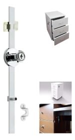 Cerradura Chapa Lateral Kardex Cajonera 1pcs P/3cajon 50cm