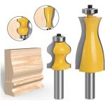 Fresa Madera Moldura Zócalo Marcos Vástago  1/2  2pcs 9.57cm