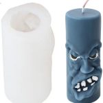 Molde Silicona Velas Y Jabón Rostro Enojado Grande